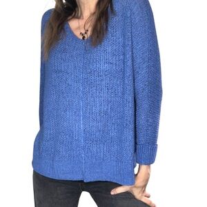 Habitat Loose Knit Lagenlook Sweater Oversized Small Blue Casual Boxy Beachy